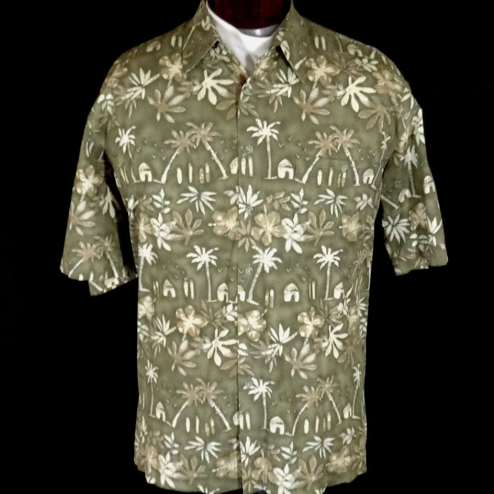 Vintage Campia Moda Island Print Hawaiian Shirt  L